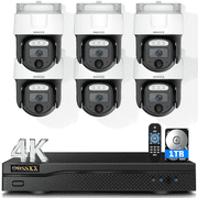 OOSSXX 4K Wired Security Camera System, 6CH PTZ Dome, 1TB HDD