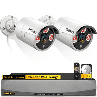 OOSSXX 5MP PoE Security Camera System with 2 Hardwired Outdoor Cameras, AI Detection for Surveillance Video