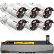 OOSSXX Outdoor Wired Security Camera System, 5MP POE Surveillance Cameras with Audio for Home Security