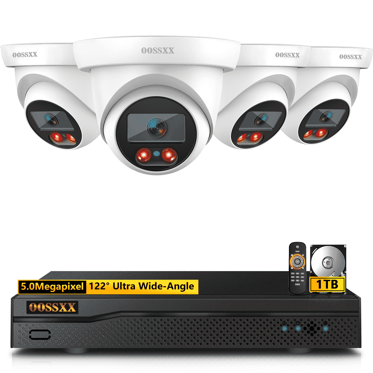 Full HD 5MP Wired Security Camera System with Night Vision and Hard ...