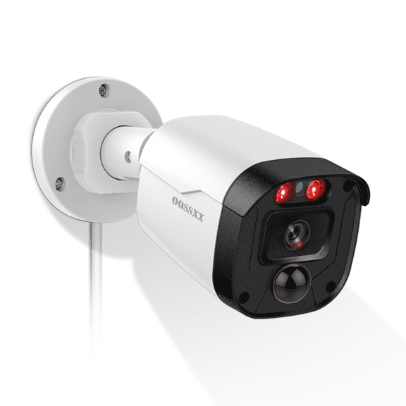 OOSSXX Security Add-on Indoor/Outdoor Wired 1944P Powered Camera, Black, Just Extend for OOSSXX DVR Kits