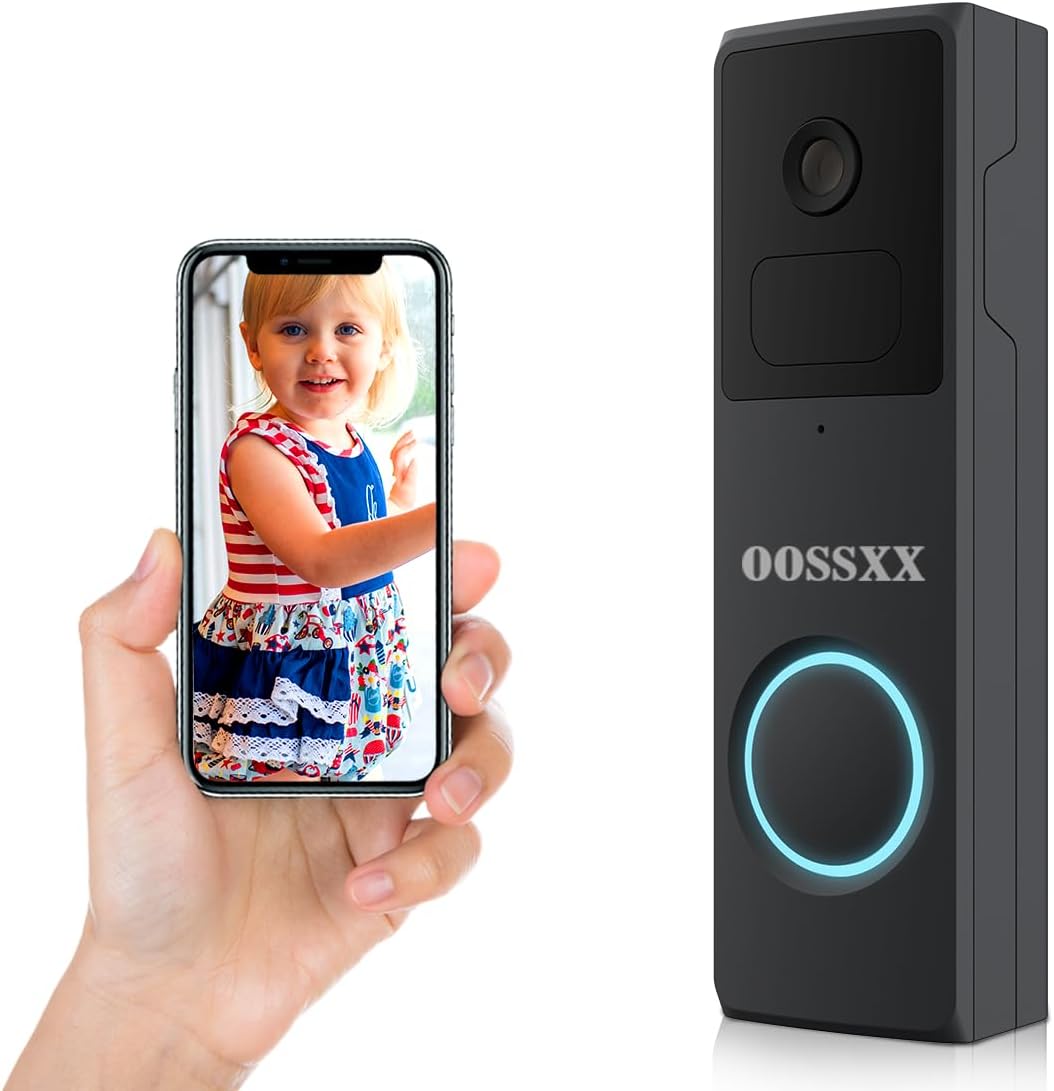 OOSSXX (Smart Video Doorbell) Rechargeable Battery Powered Doorbell