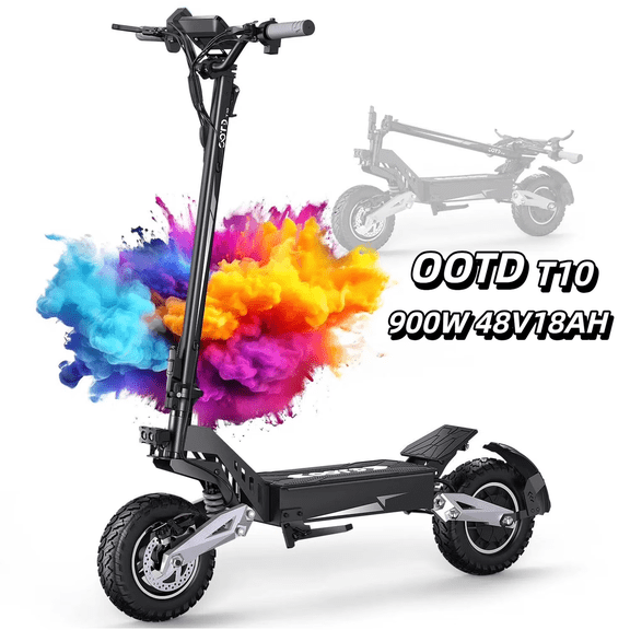 OOTD T10 Electric Scooter 48V 18Ah 900W(peak) Folding EScooter 11 Inch Off Road E Scooter