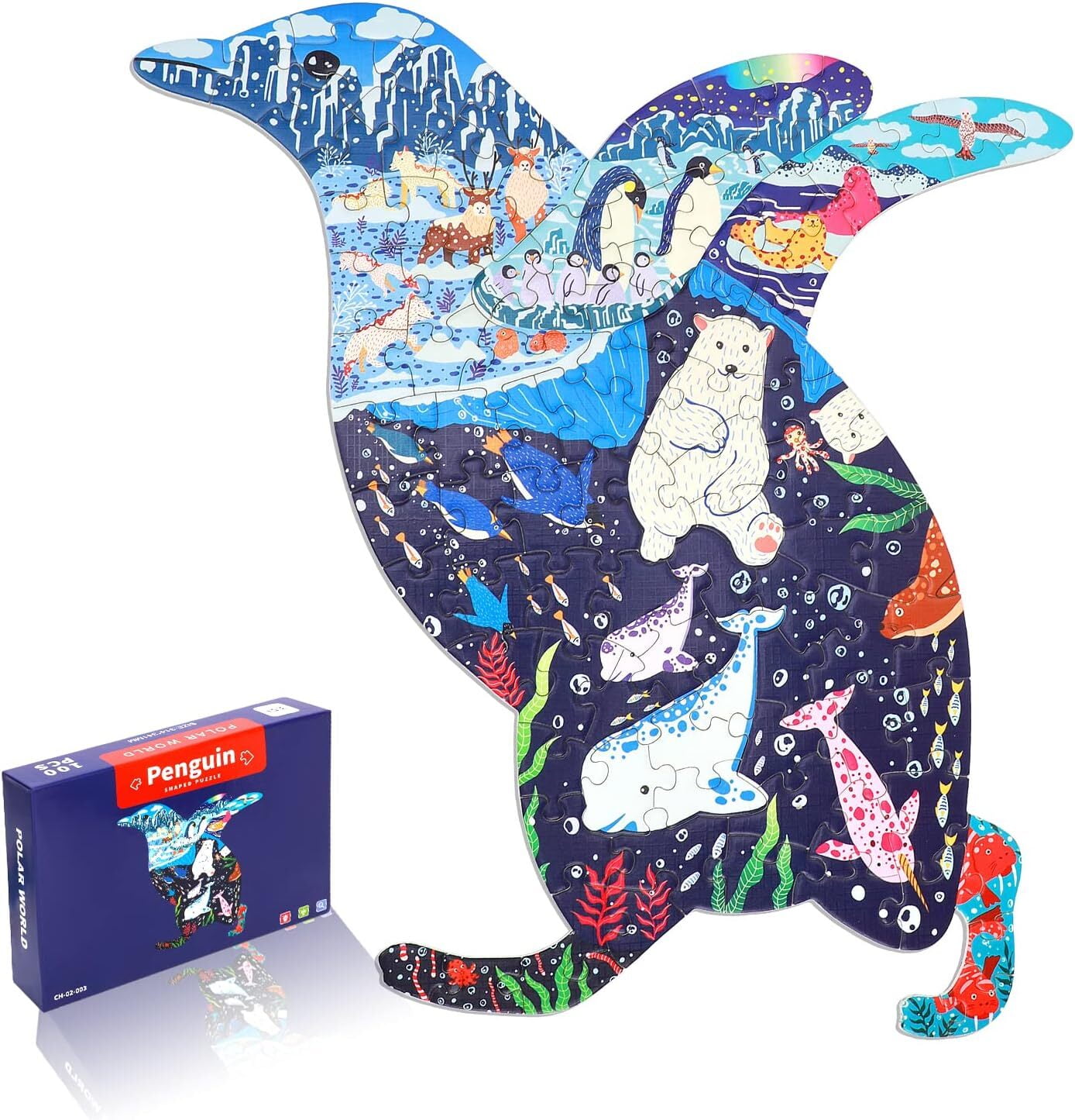 OOTSR Penguin Puzzle For Kids 100pcs Unique Colorful Animal Shaped ootsr-penguin-puzzle-for-kids-100pcs-unique-colorful-animal-shaped