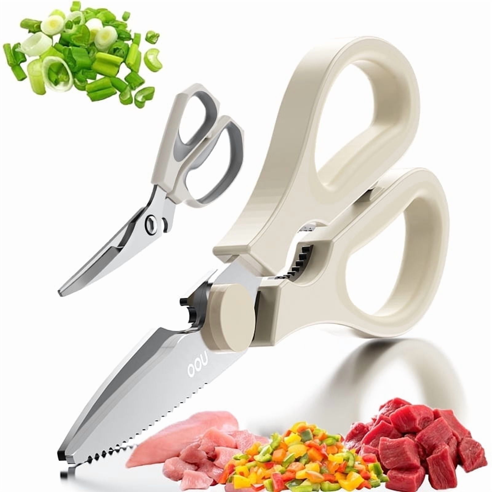 OOU Kitchen Scissors Set - Heavy Duty Stainless Steel All Purpose Shears 2-Pack, Comfort Grip Handles & Protective Sheath, Dishwasher Safe - Walmart.com