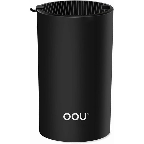 OOU Universal Knife Block Holder Without Knives, Round Kitchen Knife Holder, Detachable Knife Storage for Easy Cleaning-Black