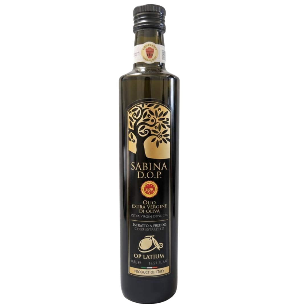 OP Latium Sabina Extra Virgin Olive Oil, 16.9 fl oz (500 ml), DOP Italian EVOO, Product of Italy