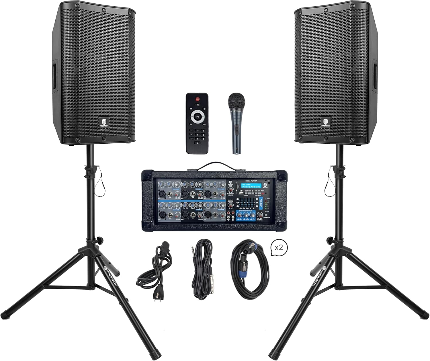 OP PRORECK DEL 126 2000W Bluetooth PA Speaker System Perfect for DJs, Bands, Karaoke, Live Events
