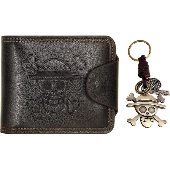 OP Wallet for Men Straw Hat Luffy Anime Wallet Faux Leather Slim Wallet ...