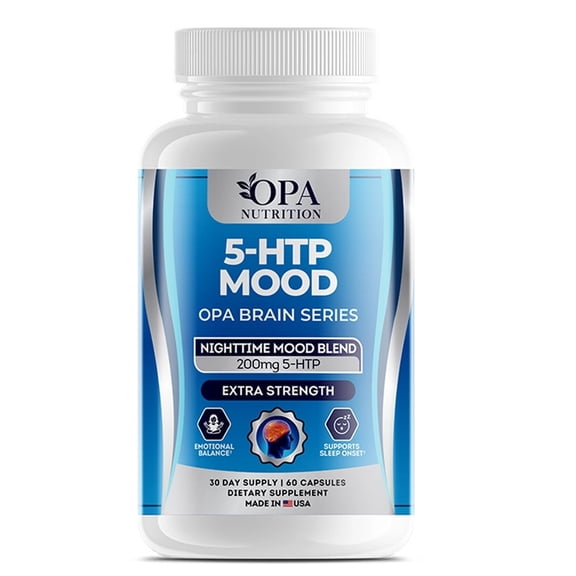 OPA Brain 5-HTP Wellness Balance with Griffonia Seed Extract & Calcium Capsules 60ct