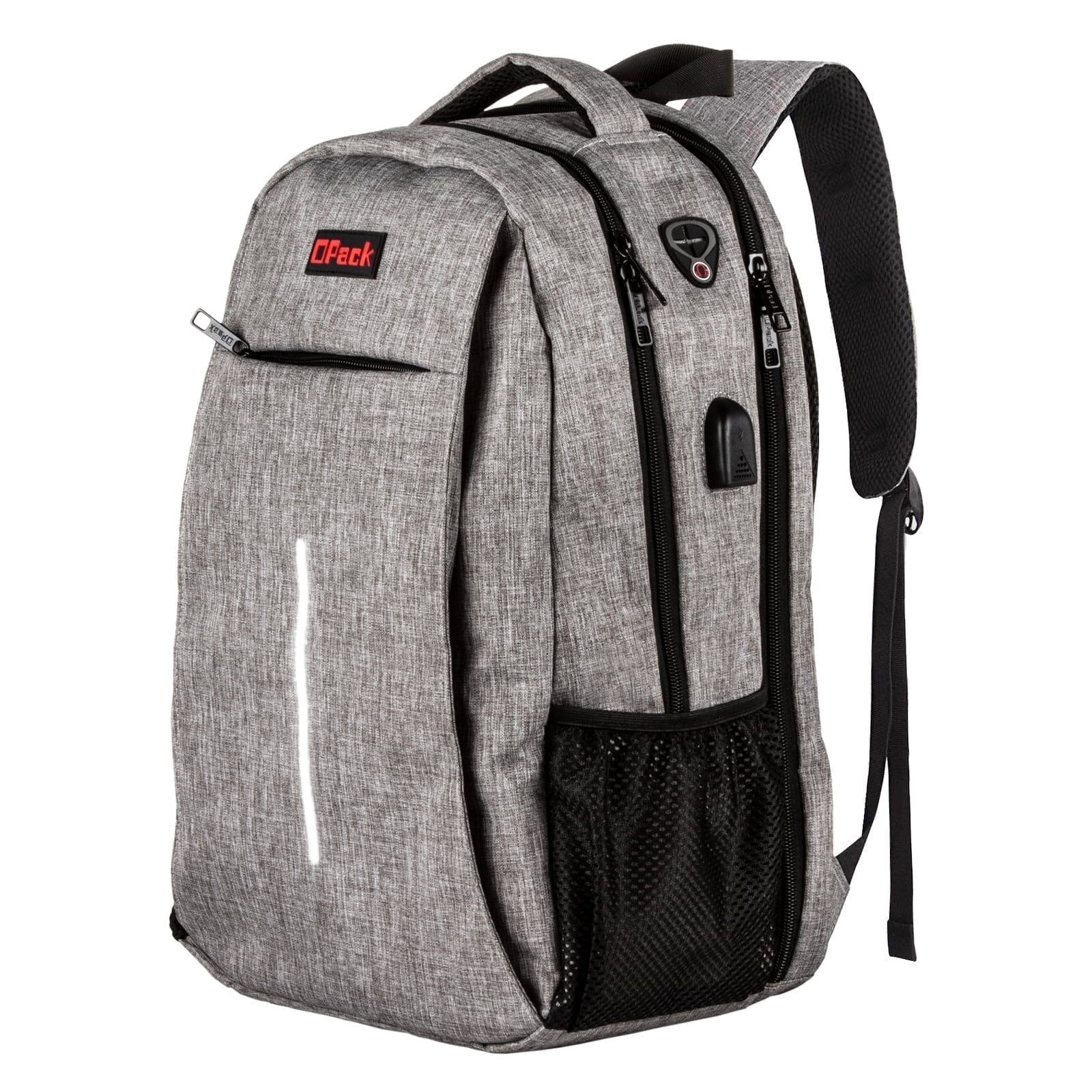 OPACK Waterproof Anti-Theft Padded Electronics Computer Backpack with RFID Blocking Pockets and USB Charging Port