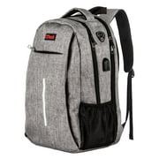 OPACK Waterproof Anti-Theft Padded Electronics Computer Backpack with RFID Blocking Pockets and USB Charging Port