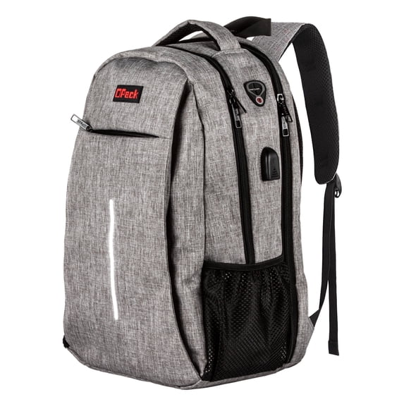 OPACK Waterproof Anti-Theft Padded Electronics Computer Backpack with RFID Blocking Pockets and USB Charging Port