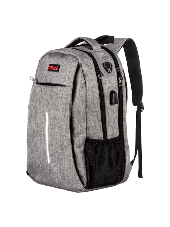 Waterproof Anti-Theft Padded Electronics Computer Backpack with RFID Blocking Pockets and USB Charging Port