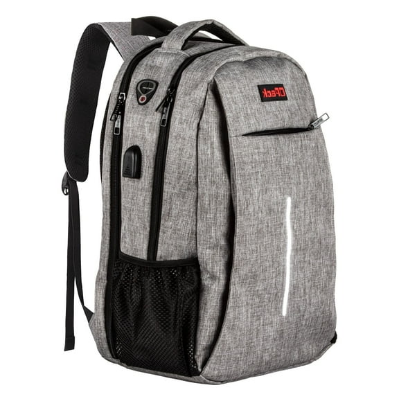 OPACK Large Padded Backpack for Adults, Anti-Theft RFID, USB Port, Suitable for 17" Laptop