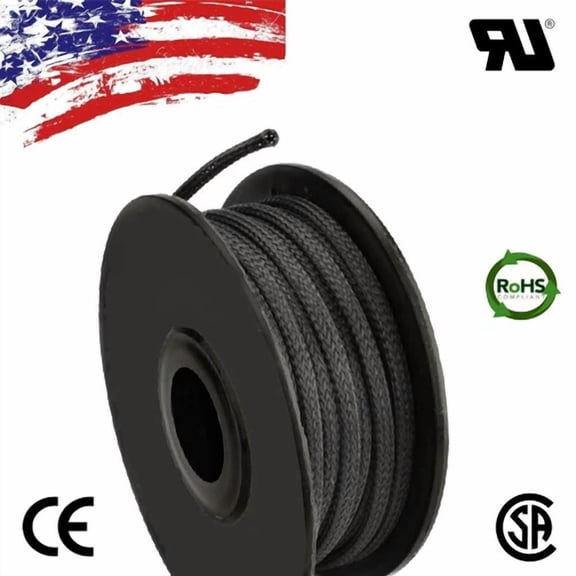 OPAL- 100 Ft. 1/4" Black Expandable Wire Cable Sleeving Sheathing Braided Loom Tubing