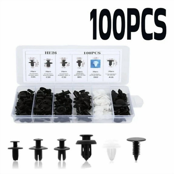 OPAL- 100 Pcs Bumper Parts Rivet Clips Trim Panel Fender Engine Push Pin Accessories