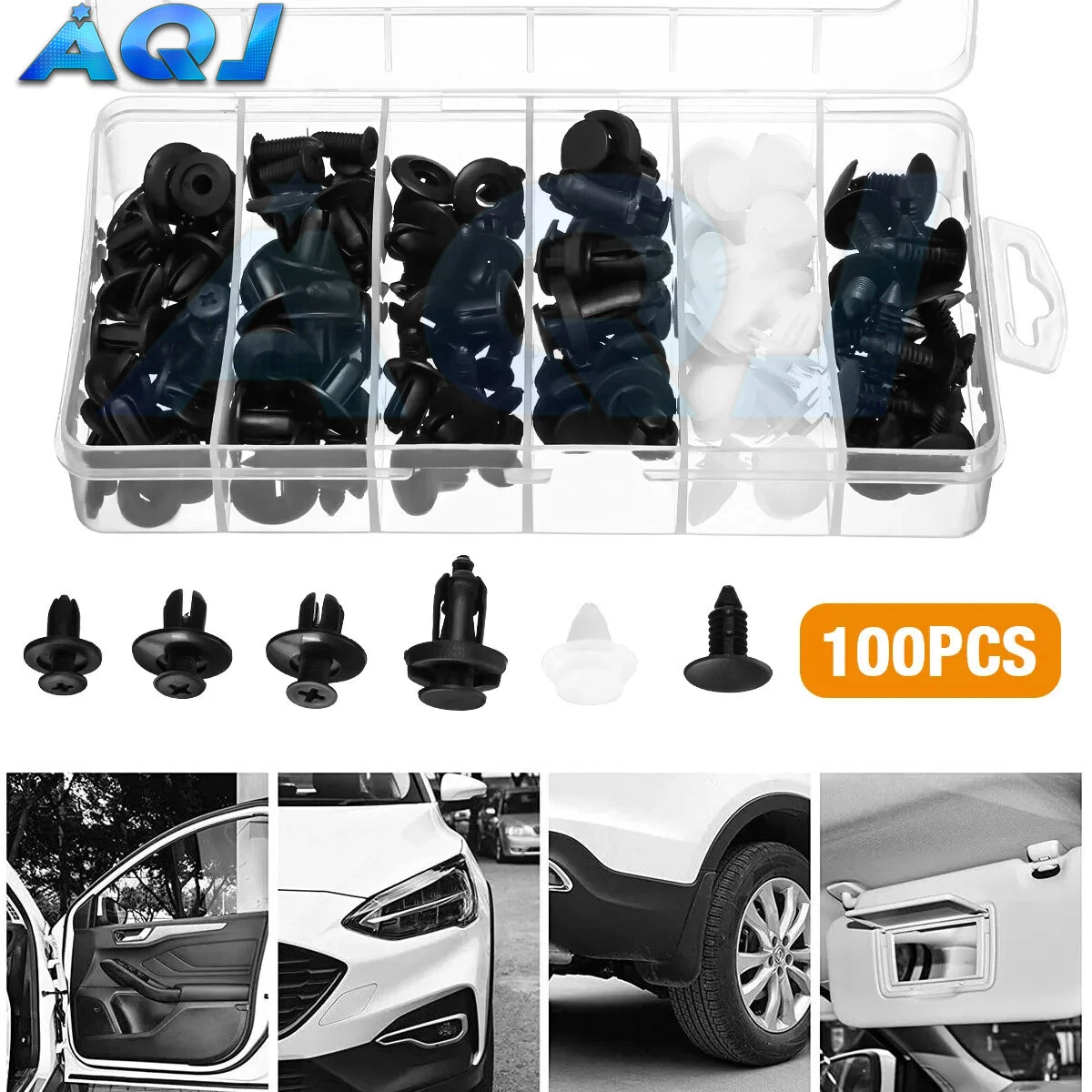 Car Pin Clips OPAL- 100X Car Body Bumper Rivet Retainer Trim Molding Push Pin Clip ...