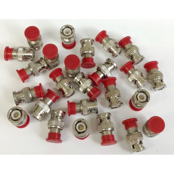 OPAL- 10Pk Belkin Audio Video Bnc Typical Termination Cable Connector Plugs - Red