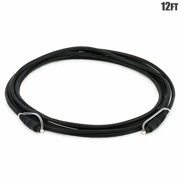 OPAL- 12Ft Toslink Digital Optical Audio Cable Fiber Optic Cord Gold W/ Protection Cap