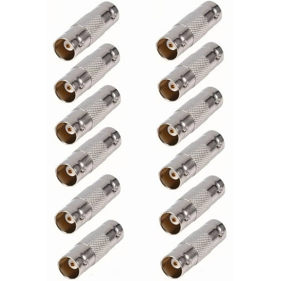 OPAL- 12X Bnc Female To Female Gold Inline Coupler Adapter Connector Coax Cable Cctv