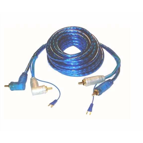 OPAL- 15' Ft Triple Shielded Rca Cables Rcas + Remote Or Ground Wire Amp Install