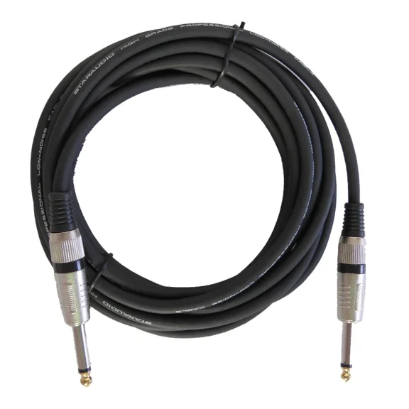 OPAL- 15Ft Pa Speaker Cable 6.35Mm 1/4" To 1/4" Mono Male Cord For Guitar Dj System