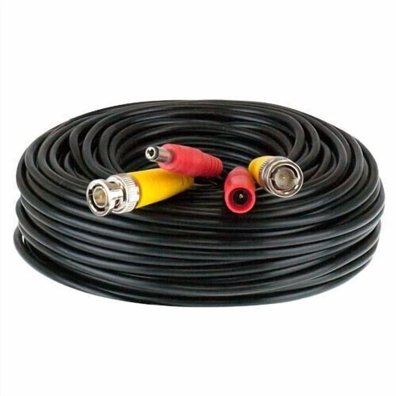 OPAL- (2) 60 Foot Combo Cctv Coaxial Black Cable