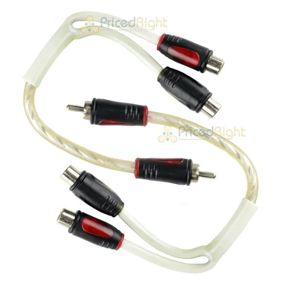 OPAL- 2 Pack 1 Male To 2 Female Rca Splitter Triple Shield Inteconnect Car Home Audio