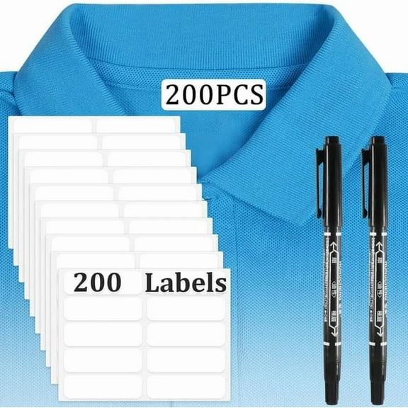 OPAL- 200 Pcs No-Iron Fabric Labels Writable Self Adhesive Name Labels Name Tags For