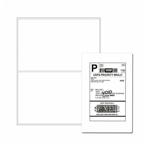 OPAL- 200 Round Corner 8.5X5.5 Shipping Labels Half Sheet Self Adhesive Paper