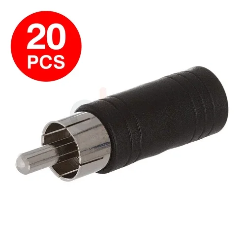 OPAL- 20Pcs Rca Male Plug To 3.5Mm Female Jack Adapter Audio Cable Connector Converter