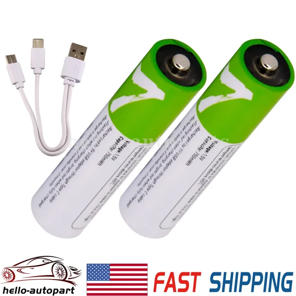 OPAL- 2Pcs Rechargeable Aaa Lithium Ion Li-Ion Batteries 1.5V 750Mwh With Usb C Cable