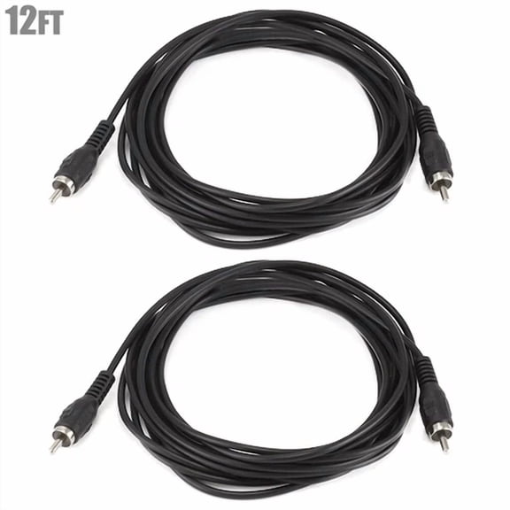 OPAL- 2X 12 Ft Rca Cable Audio Video Single Rca Male To Rca Male A/V Cord 12' 12Ft