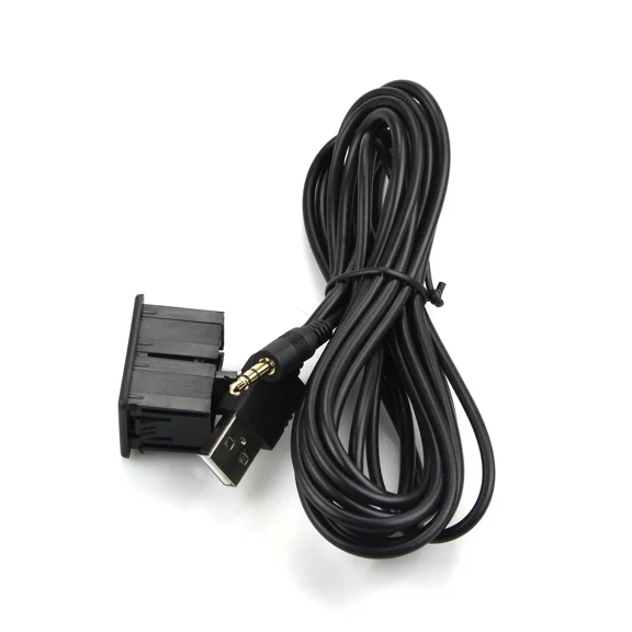 OPAL- 3.5Mm Car Boat Audio Usb Aux Adapter Dash Flush Mount Panel With 1.5M Cable F
