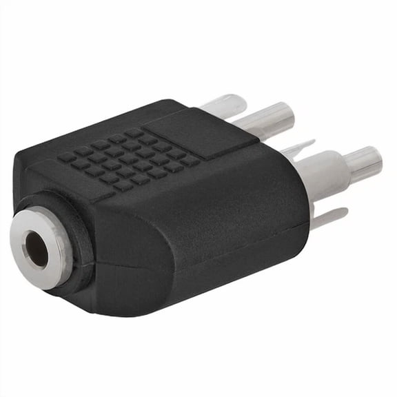 OPAL- 3.5Mm Female Mono Jack To 2X Rca Male Plug Audio Cable Adapter Convertor Black