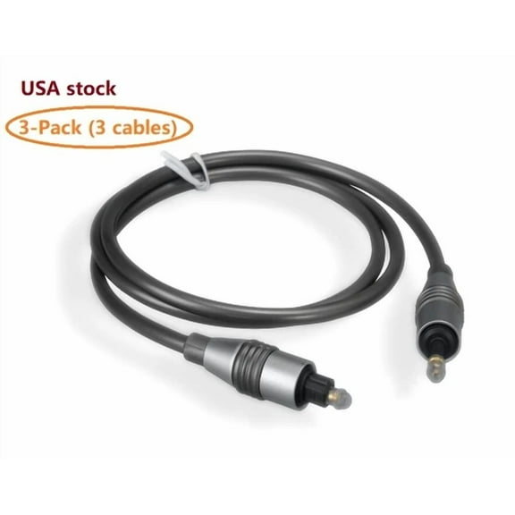 OPAL- 3-Pack 3X Ptc 6 Ft Toslink To Mini Toslink Digital Optical Audio Cable Spdif
