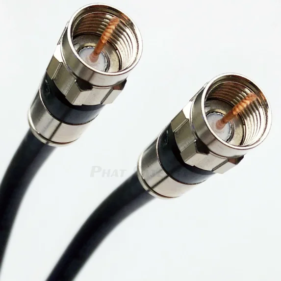 OPAL- 35Ft Black Coaxial Rg6 Cable Tv Vcr Dvr Internet F Connector Indoor Outdoor Coax