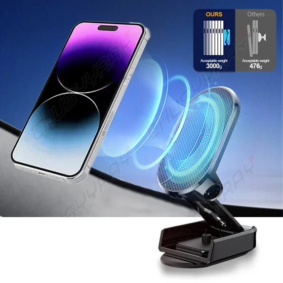 OPAL- 360 Rotation Magnetic Phone Holder Foldable Car Mount Stand Dashboard Universal