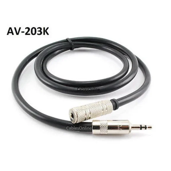 OPAL- 3Ft Black High Quality 3.5Mm Stereo Male/Female Audio Extension Cable, Av-203E