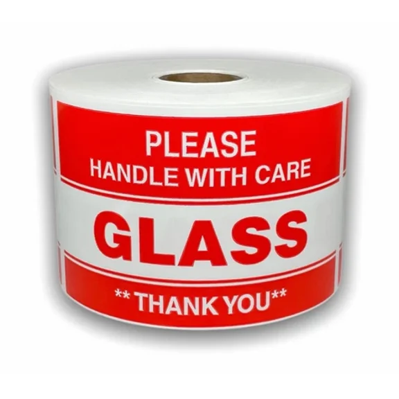 OPAL- 3X5-Inch Please Glass Thank You Labels Adhesive Shipping Fragile 300 Stickers