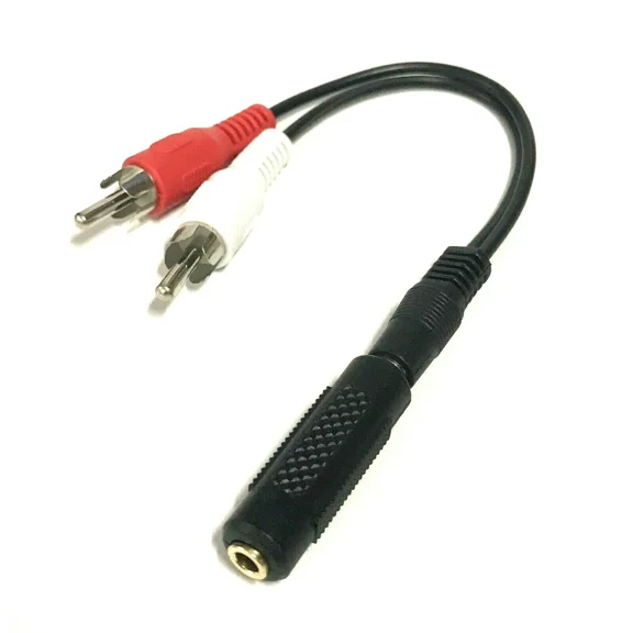 OPAL- 4 Inch 3.5Mm Female Jack To 2 Rca Male Plug Audio Adapter Y Splitter Cable 4"