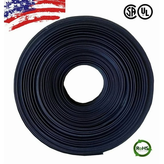 OPAL- 50 Ft. 50' Feet Black 3/8" 9Mm Polyolefin 2:1 Heat Shrink Tubing Tube Cable Ul