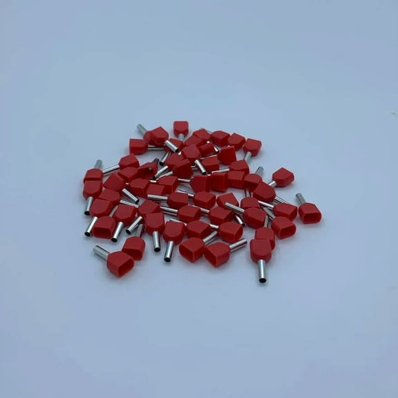 OPAL- 50Pcs 16 Gauge Twin Dual Input Wire Ferrule Amplifier Speaker 16 Awg Amp Te1508