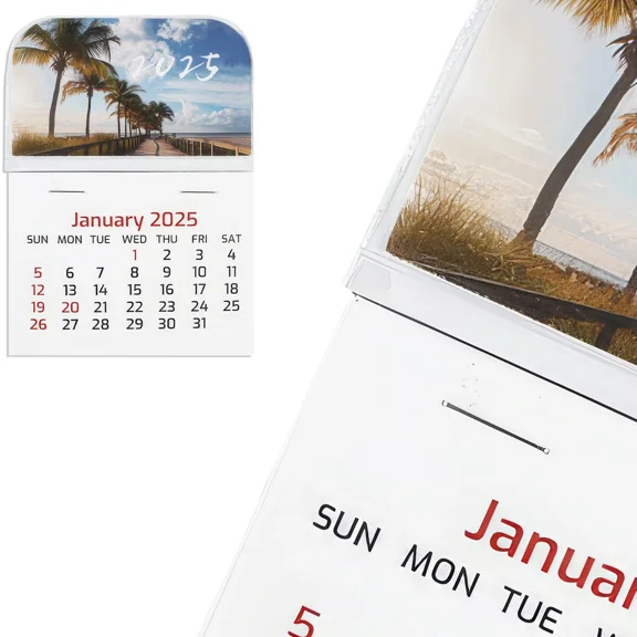 OPAL- 5Pcs 2025 Mini Stick On Calendar Small Monthly Peel And Stick Adhesive Calendar