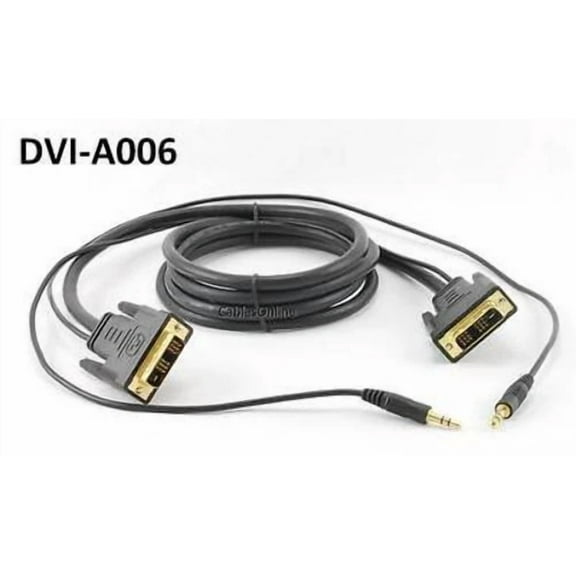 OPAL- 6Ft Dvi-D Single Link With 3.5Mm Stereo Audio/Video Cable, Cablesonline Dvi-A006