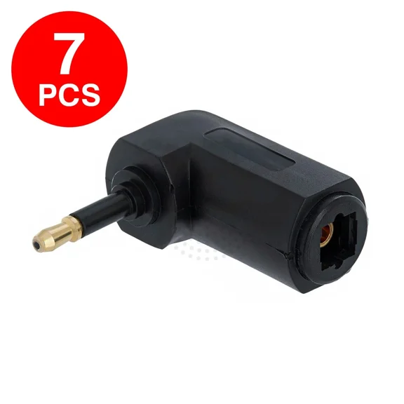 OPAL- 7 Pack Toslink Female To Mini Male 90 Degree Optical Audio Adapter Right Angle