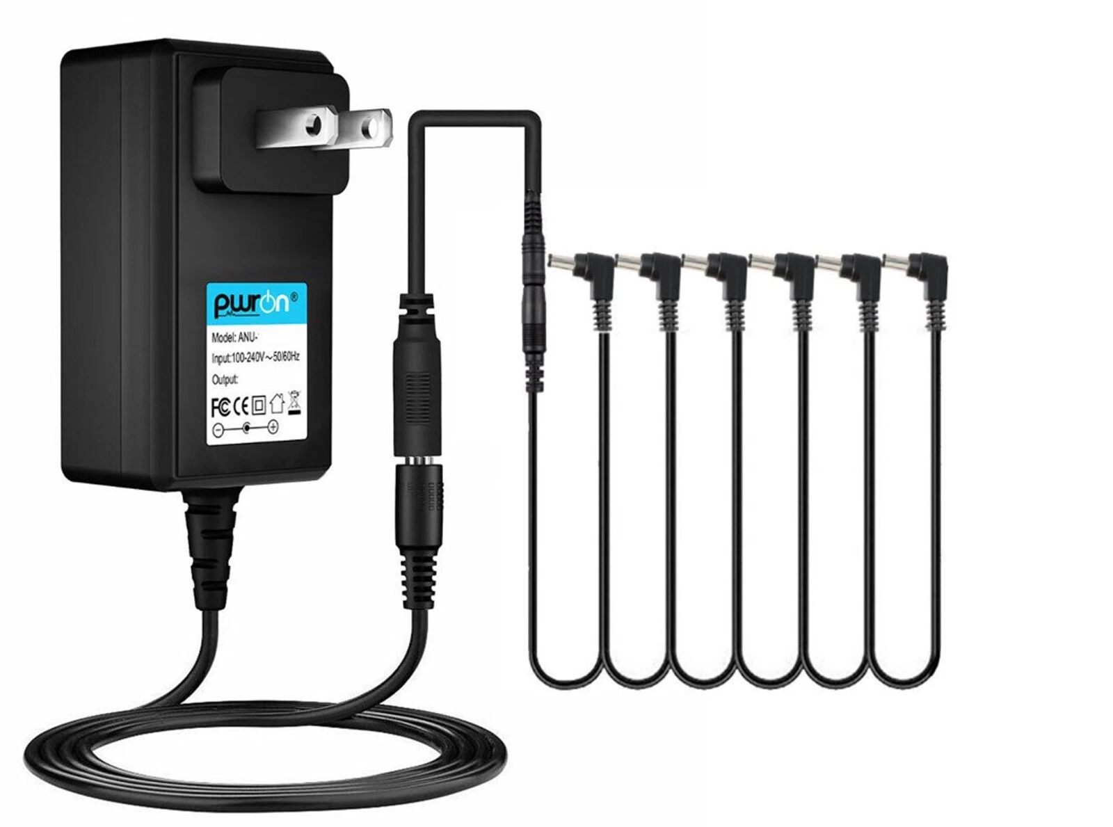 OPAL- Ac Adapter Charger For Guitar Pedal 9V 1A & 6 Way Cable Lead Boss Digitech Cord