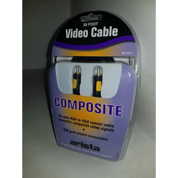 OPAL- Arista 20 Ft Composite 75-Ohm Rca To Rca Coaxial Cable 24K Gold Connectors Q7
