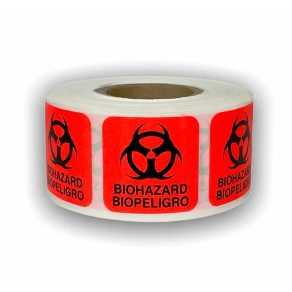 OPAL- Biohazard / Biopeligro Hazardous Warning Stickers (1